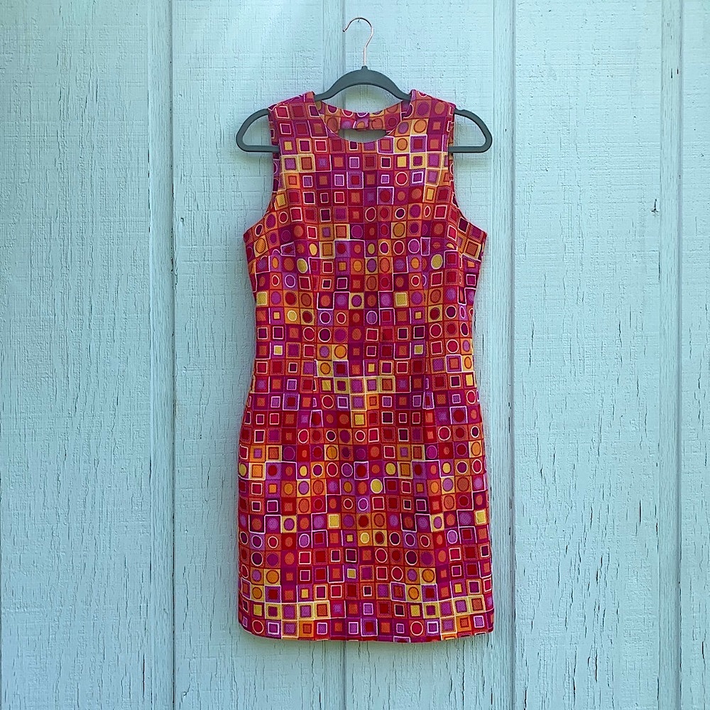 kenar vintage mod dress | 70's retro | sleeveless | size 14/MED | keyhole detail - Picture 3 of 9